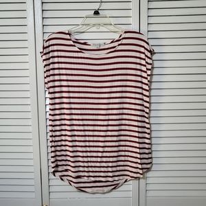 Red and White Striped Top
